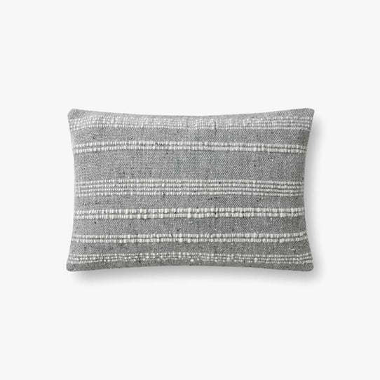 Magnolia Home x Loloi Oliver Bolster Pillow - Grey (Set of 2)