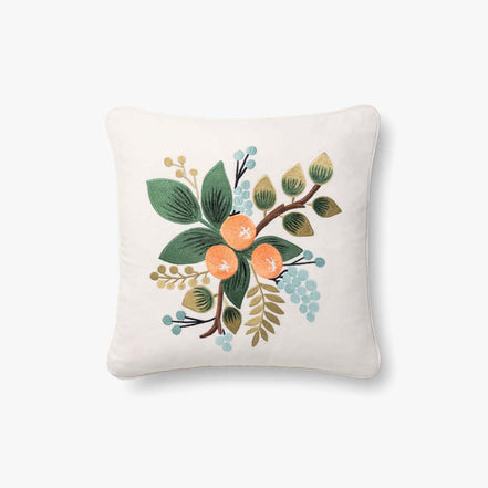 Rifle Paper Co x Loloi Botanical Pillow - Orange Blossom (Set of 2)
