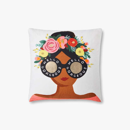 Rifle Paper Co x Loloi Flower Crown Gorgeous Girl Pillow (Set of 2)