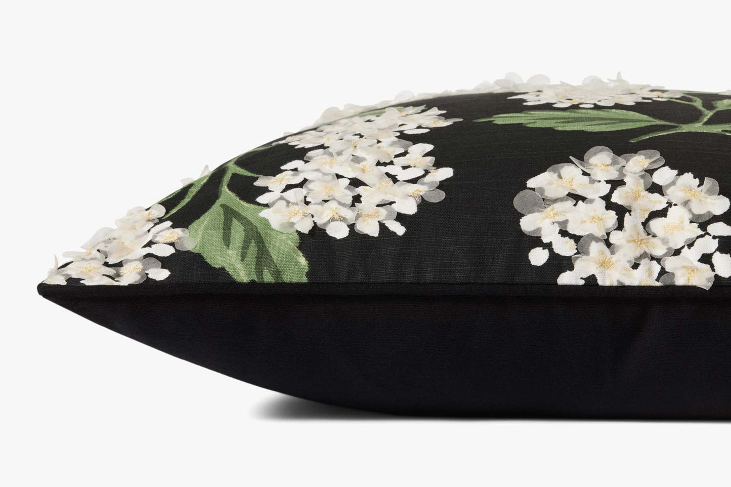 Rifle Paper Co x Loloi Hydrangea Pillow - Black (Set of 2)