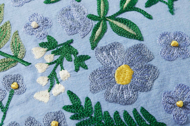 Rifle Paper Co x Loloi Wildwood Garden Lumbar Pillow - Periwinkle (Set of 2)