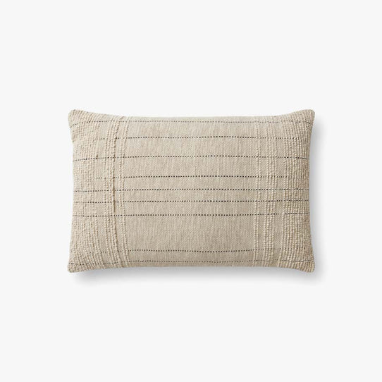 Magnolia Home x Loloi Burnett Ivory Stripe Lumbar Pillow (Set of 2)