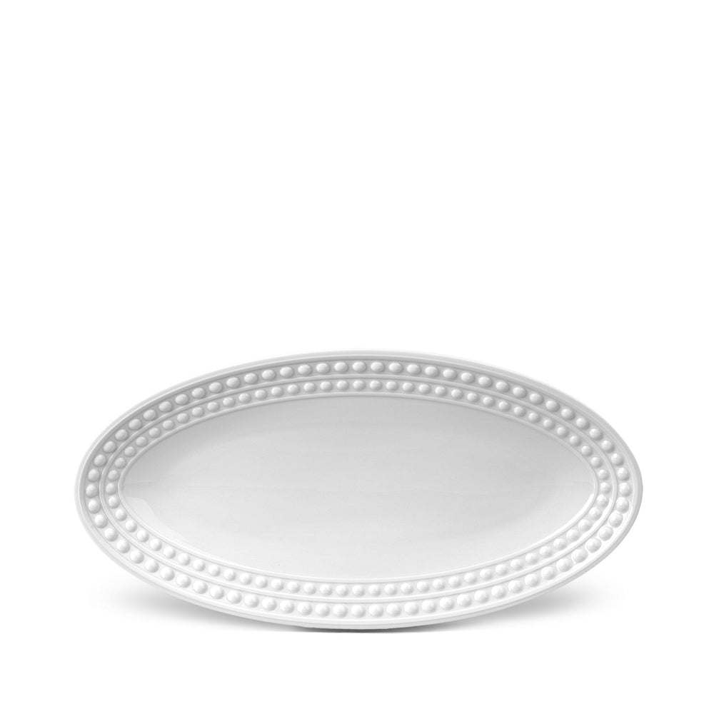Perlée Small Oval Platter - White
