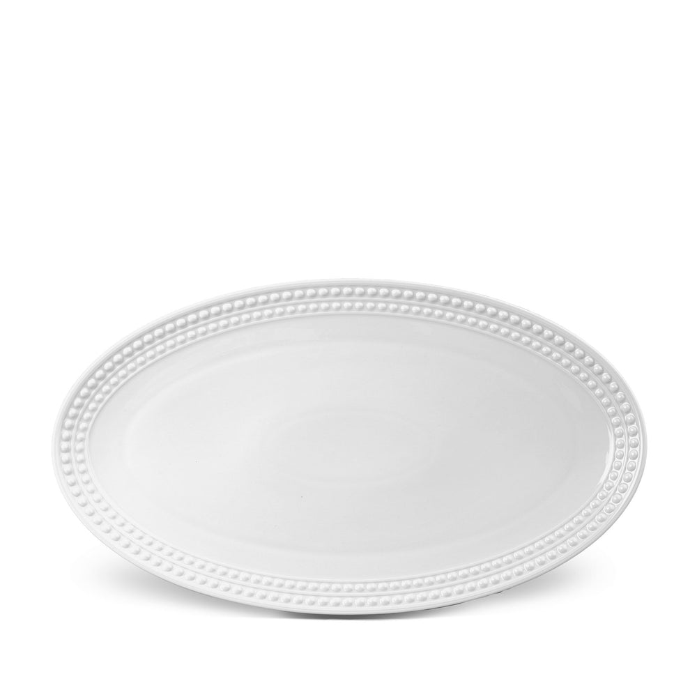 Perlée Large Oval Platter - White