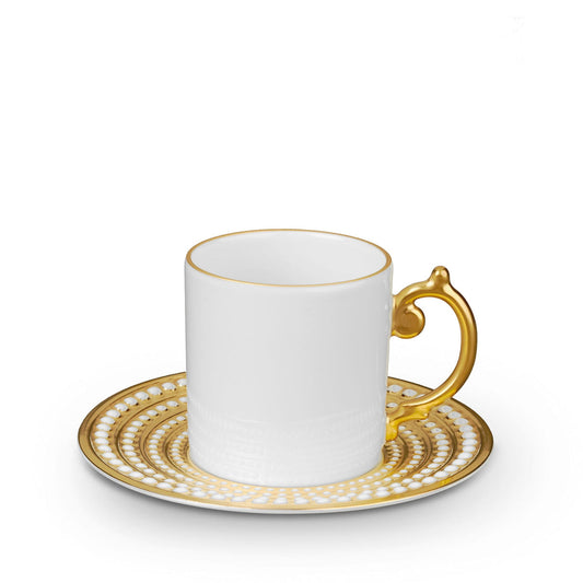 Perlée Espresso Cup & Saucer - Gold