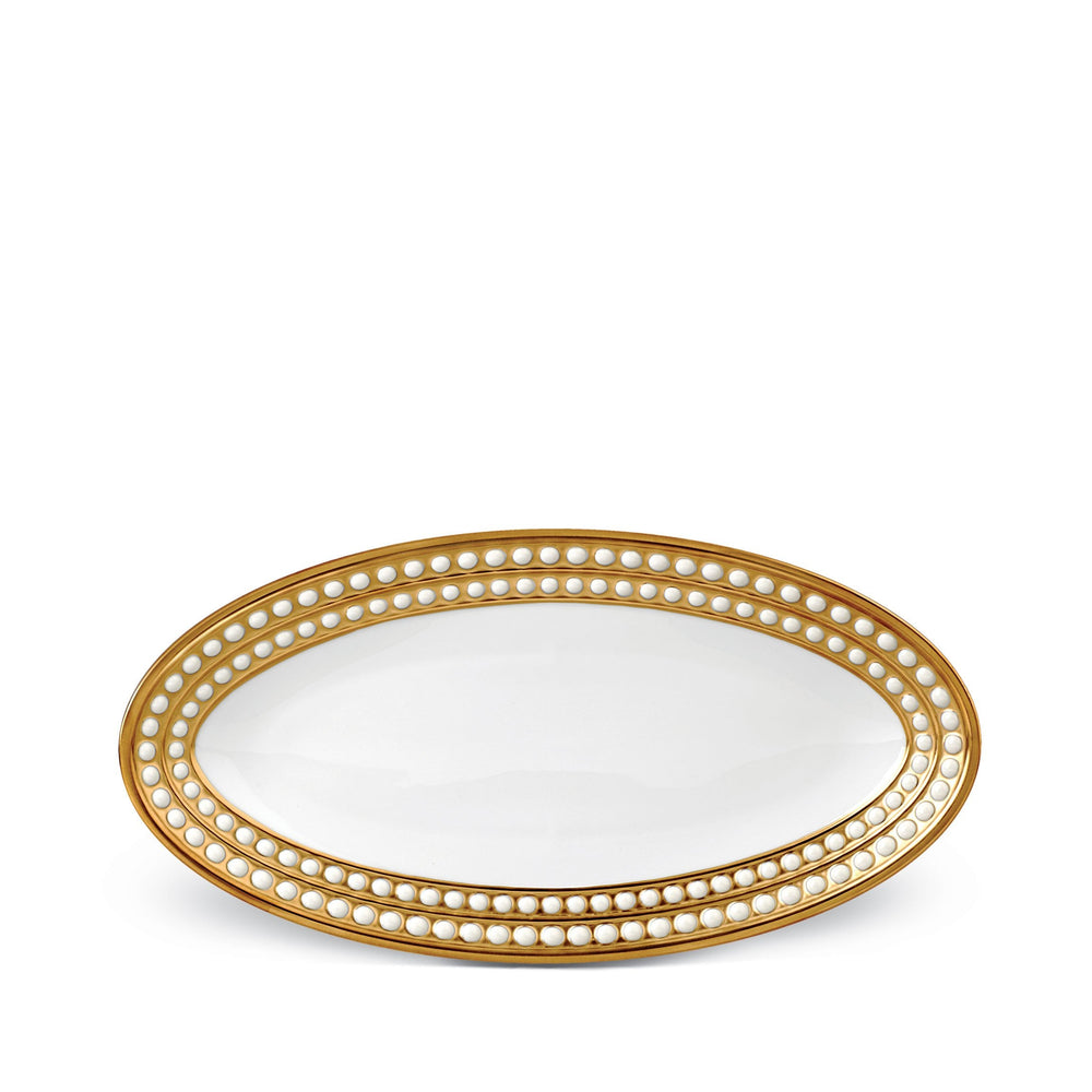 Perlée Small Oval Platter - Gold