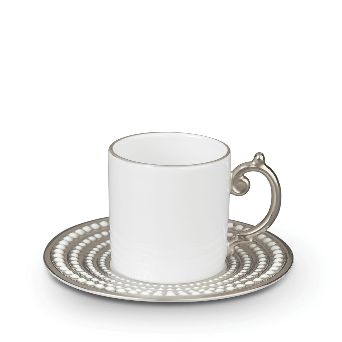 Perlée Espresso Cup & Saucer - Platinum