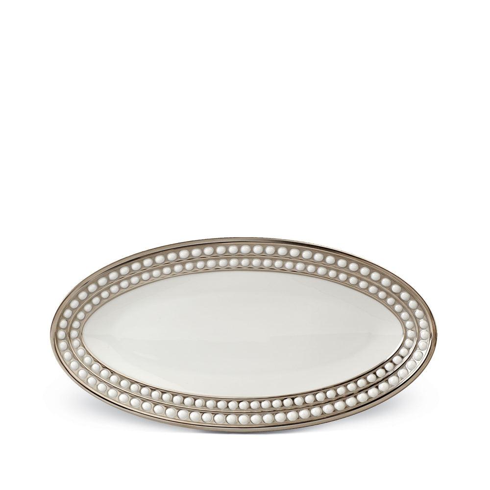Perlée Small Oval Platter - Platinum