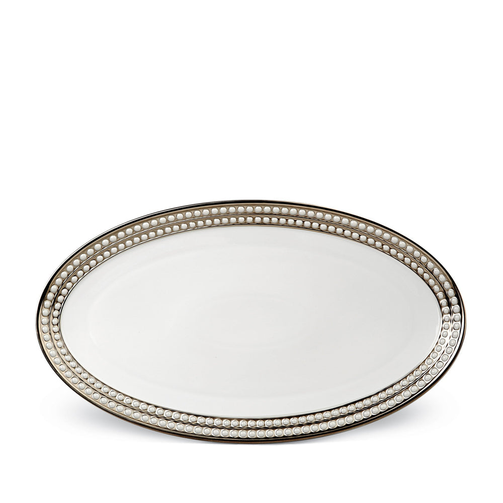 Perlée Large Oval Platter - Platinum