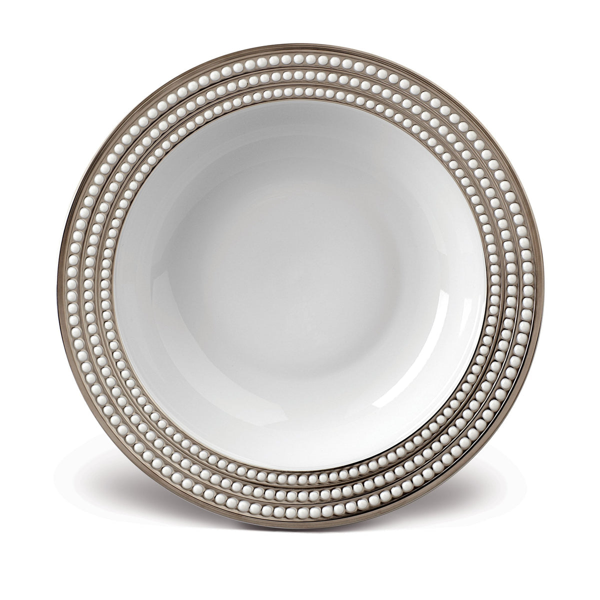 Perlée Rimmed Serving Bowl - Platinum