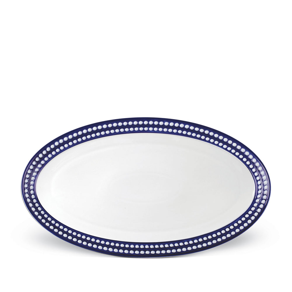 Perlée Large Oval Platter - Bleu