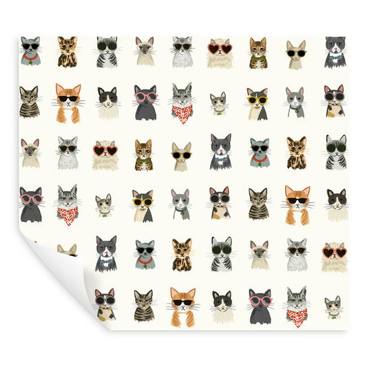 Rifle Paper Co Cool Cats Peel & Stick Wallpaper - White Multi