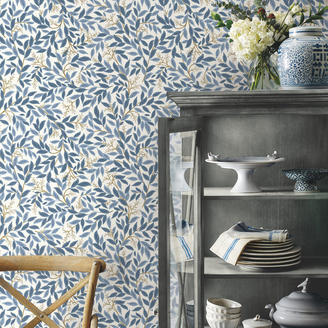 Rifle Paper Co Willowberry Peel & Stick Wallpaper - Blue & White