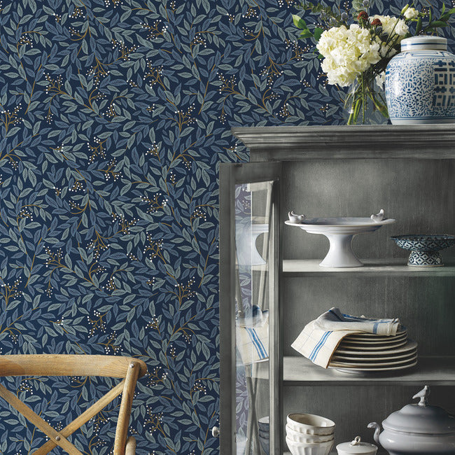 Rifle Paper Co Willowberry Peel & Stick Wallpaper - Navy