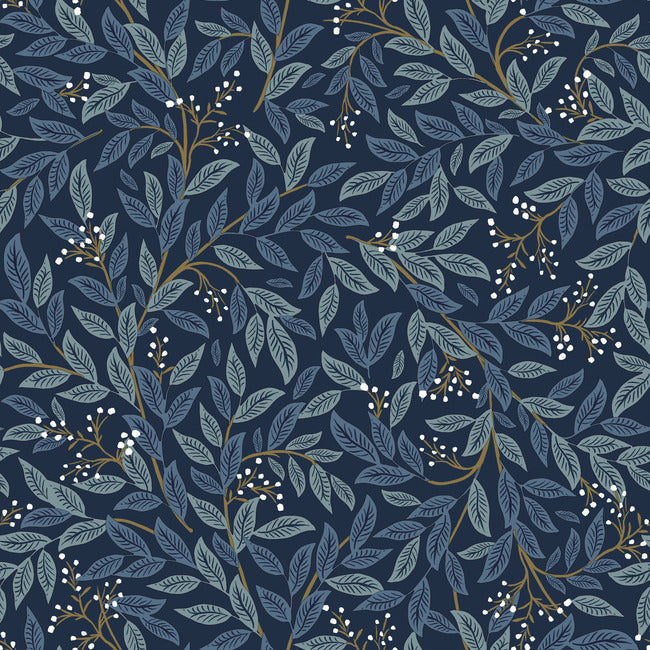 Rifle Paper Co Willowberry Peel & Stick Wallpaper - Navy
