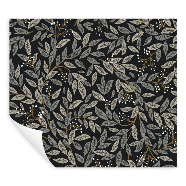 Rifle Paper Co Willowberry Peel & Stick Wallpaper - Black