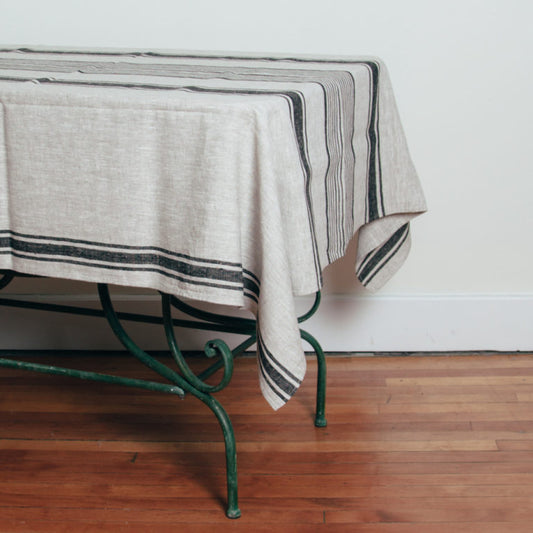 Provence Linen Tablecloth - Black
