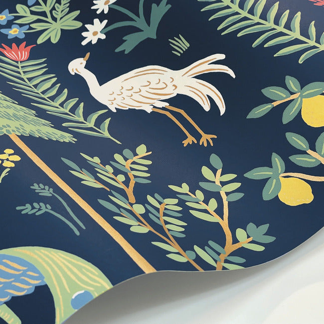 Rifle Paper Co Menagerie Wallpaper - Navy