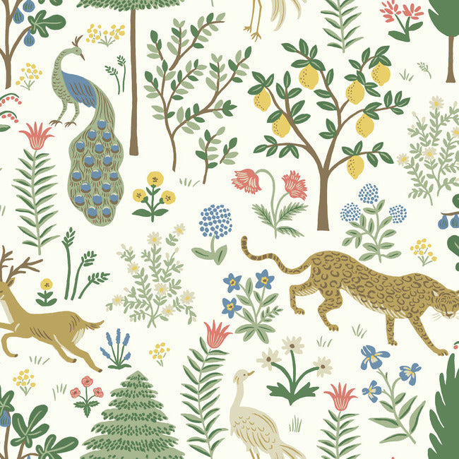 Rifle Paper Co Menagerie Wallpaper - White