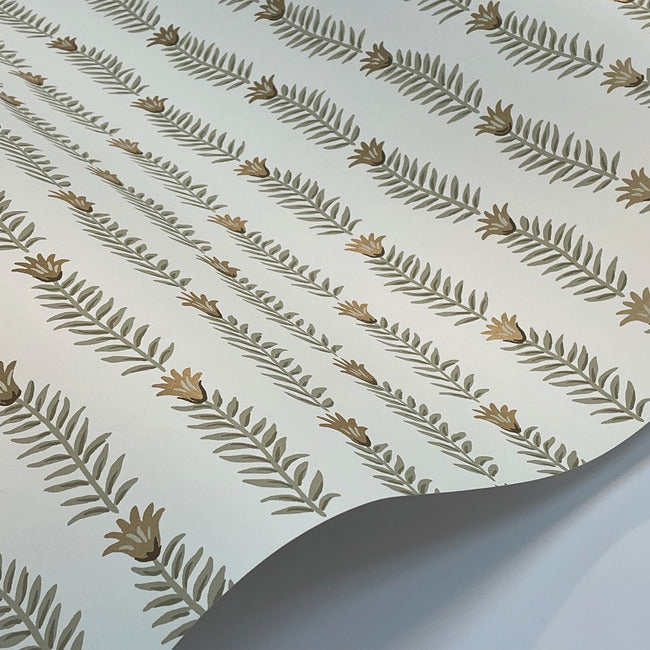 Rifle Paper Co Eden Wallpaper - White & Metallic Gold