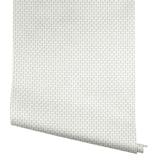 Rifle Paper Co Petal Wallpaper - White & Metallic Silver