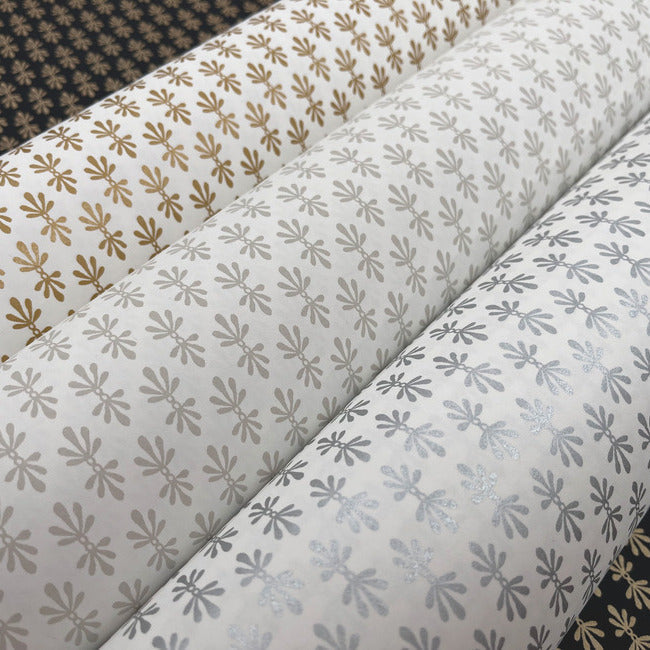 Rifle Paper Co Petal Wallpaper - White & Metallic Silver