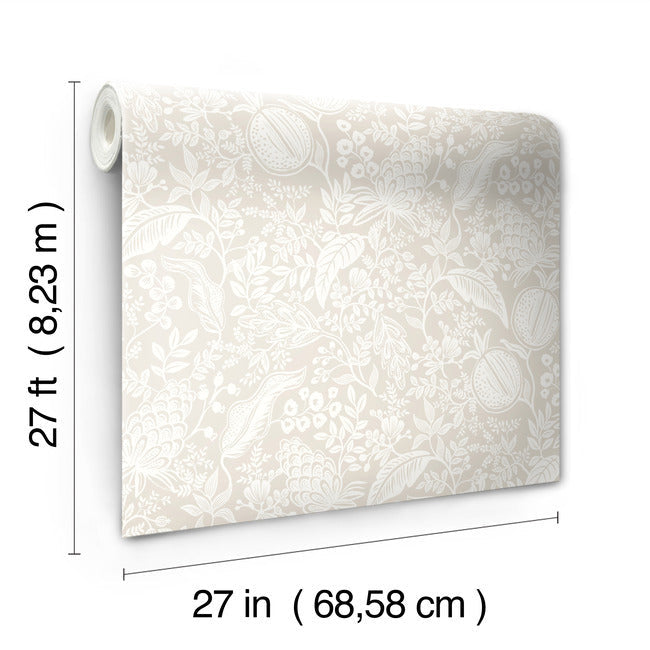 Rifle Paper Co Pomegranate Wallpaper - Beige & White