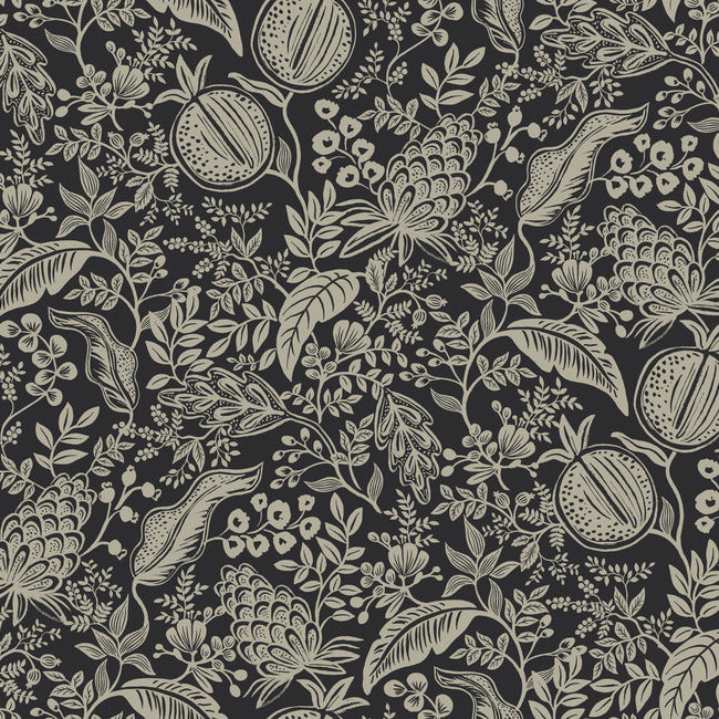 Rifle Paper Co Pomegranate Wallpaper - Black & Linen