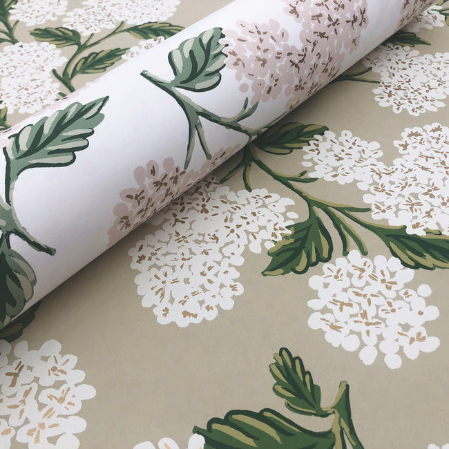 Rifle Paper Co Hydrangea Wallpaper - Linen