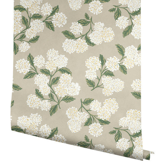 Rifle Paper Co Hydrangea Wallpaper - Linen