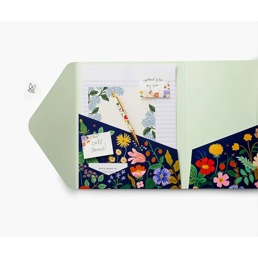 Rifle Paper Co Pocket Folder Set - Strawberry Fields