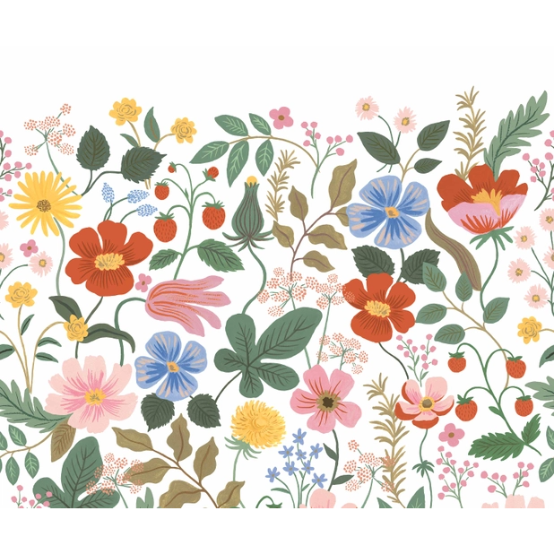 Rifle Paper Co Strawberry Fields Peel & Stick Mural - White