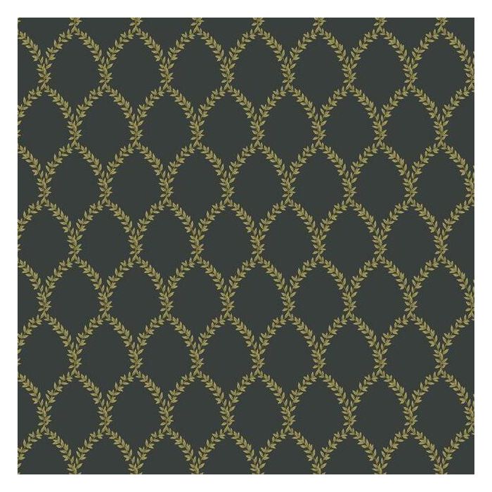 Rifle Paper Co Laurel Wallpaper - Metallic Gold & Black