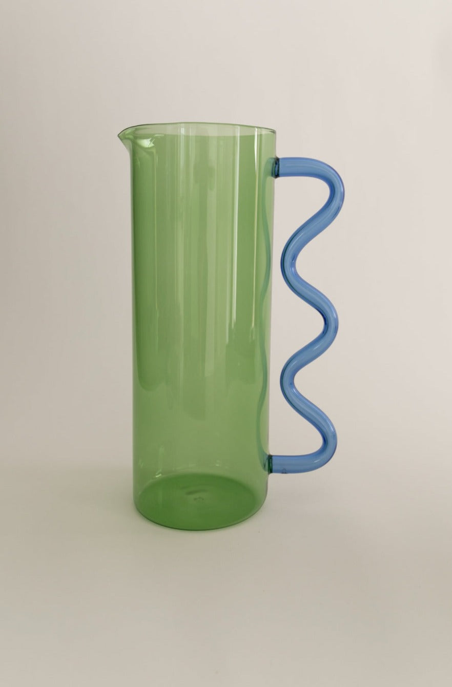 Wave Pitcher - Green & Blue