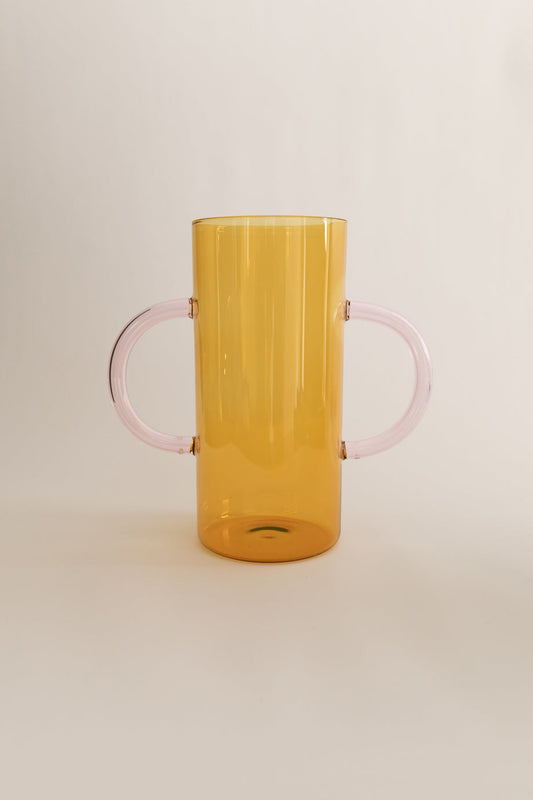 Handle Vase - Yellow / Pink
