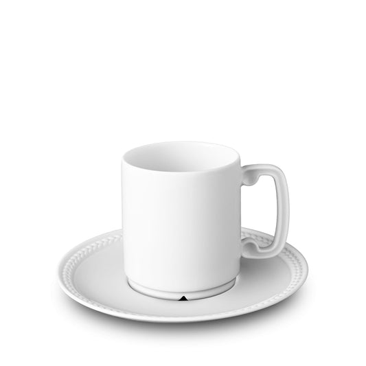 Soie Tressée Espresso Cup & Saucer - White