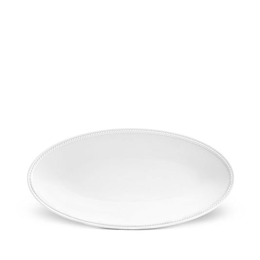 Soie Tressée Small Oval Platter - White