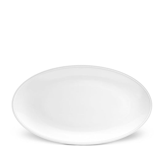 Soie Tressée Large Oval Platter - White