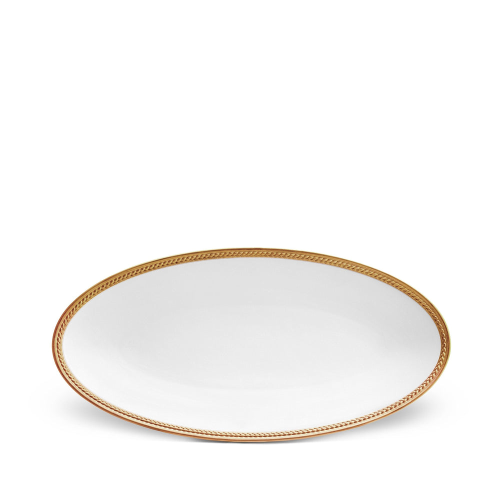 Soie Tressée Small Oval Platter - Gold