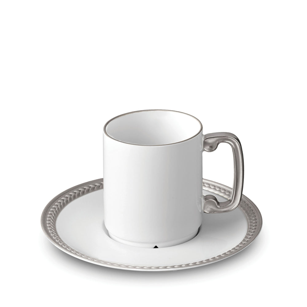 Soie Tressée Espresso Cup & Saucer Set - Platinum