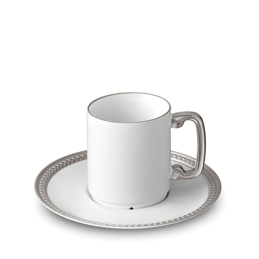 Soie Tressée Espresso Cup & Saucer - Platinum