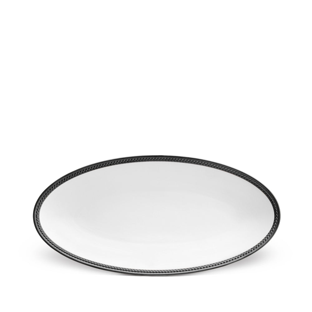 Soie Tressée Small Oval Platter - Black