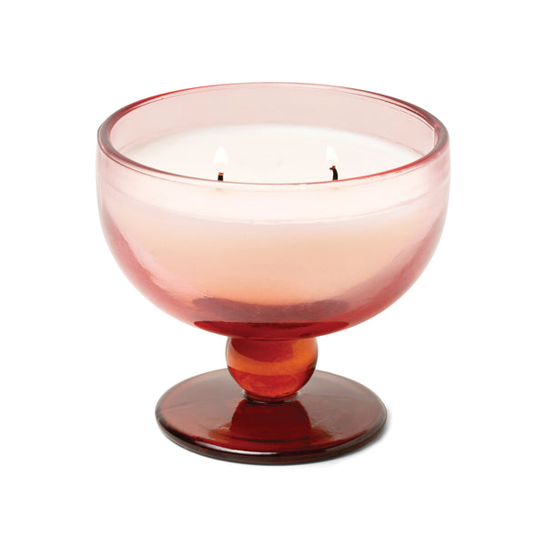 Aura Tinted Glass Goblet Candle - Saffron Rose