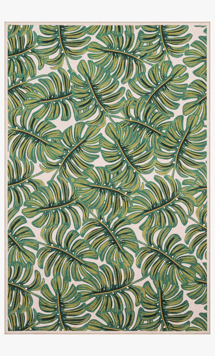 Rifle Paper Co x Loloi Veranda Outdoor Rug - Monstera Cream