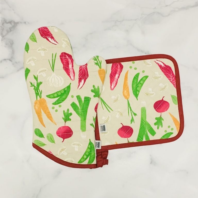 Pot Holder Oven Mitt Set - Veggies