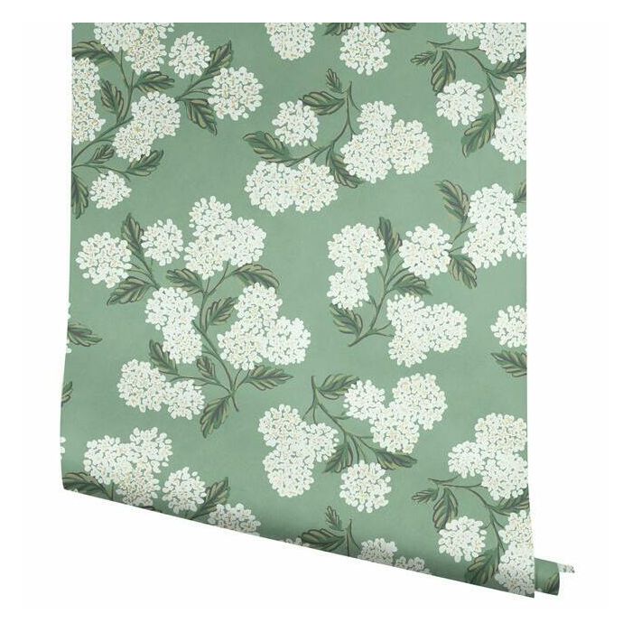 Rifle Paper Co Hydrangea Wallpaper - Jade