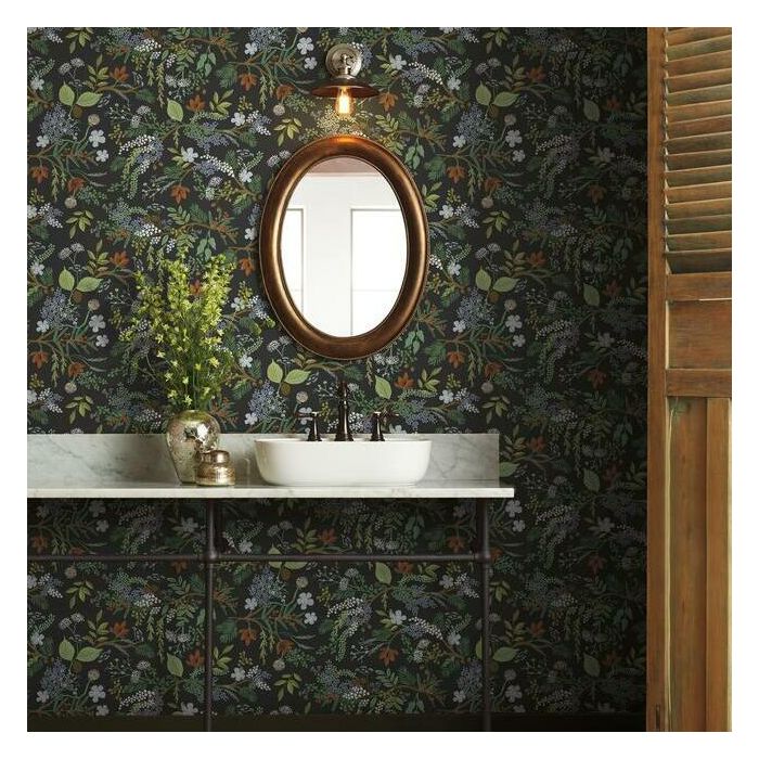 Rifle Paper Co Juniper Forest Wallpaper - Black