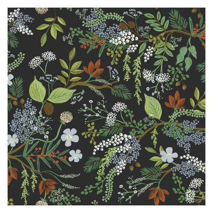Rifle Paper Co Juniper Forest Wallpaper - Black