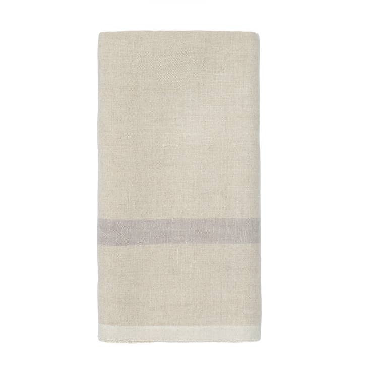 Laundered Linen Towels - Natural Grey