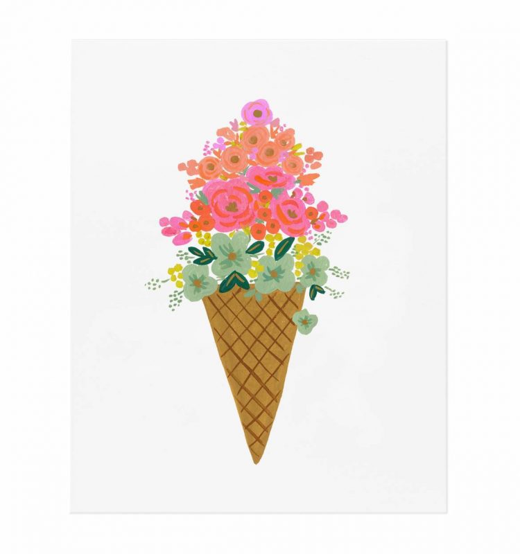 Rifle Paper Co 8x10 Art Print - Ice Cream Cone